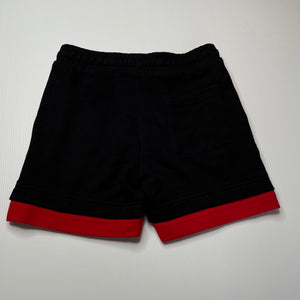 Boys United Colors of Benetton, black & red casual shorts, elasticated, no size, W: 29cm across unstretched, GUC, size 8,  