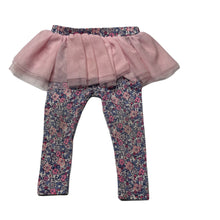 Load image into Gallery viewer, Girls Dymples, stretchy floral tutu leggings, elasticated, FUC, size 0,  