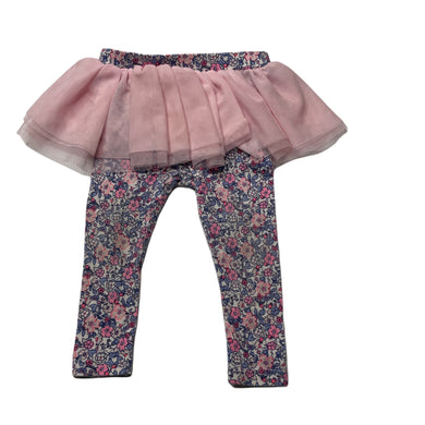 Girls Dymples, stretchy floral tutu leggings, elasticated, FUC, size 0,  