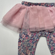 Load image into Gallery viewer, Girls Dymples, stretchy floral tutu leggings, elasticated, FUC, size 0,  