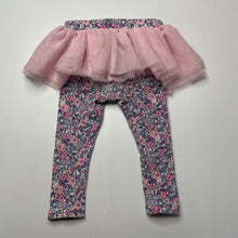 Load image into Gallery viewer, Girls Dymples, stretchy floral tutu leggings, elasticated, FUC, size 0,  