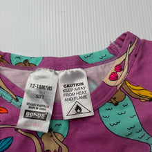 Load image into Gallery viewer, Girls Bonds, stretchy long sleeve pyjama top, mermaids, GUC, size 1,  