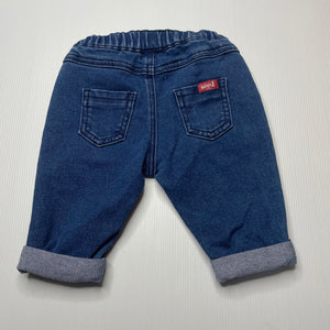 unisex Seed, blue stretch denim pants, elasticated, EUC, size 00,  