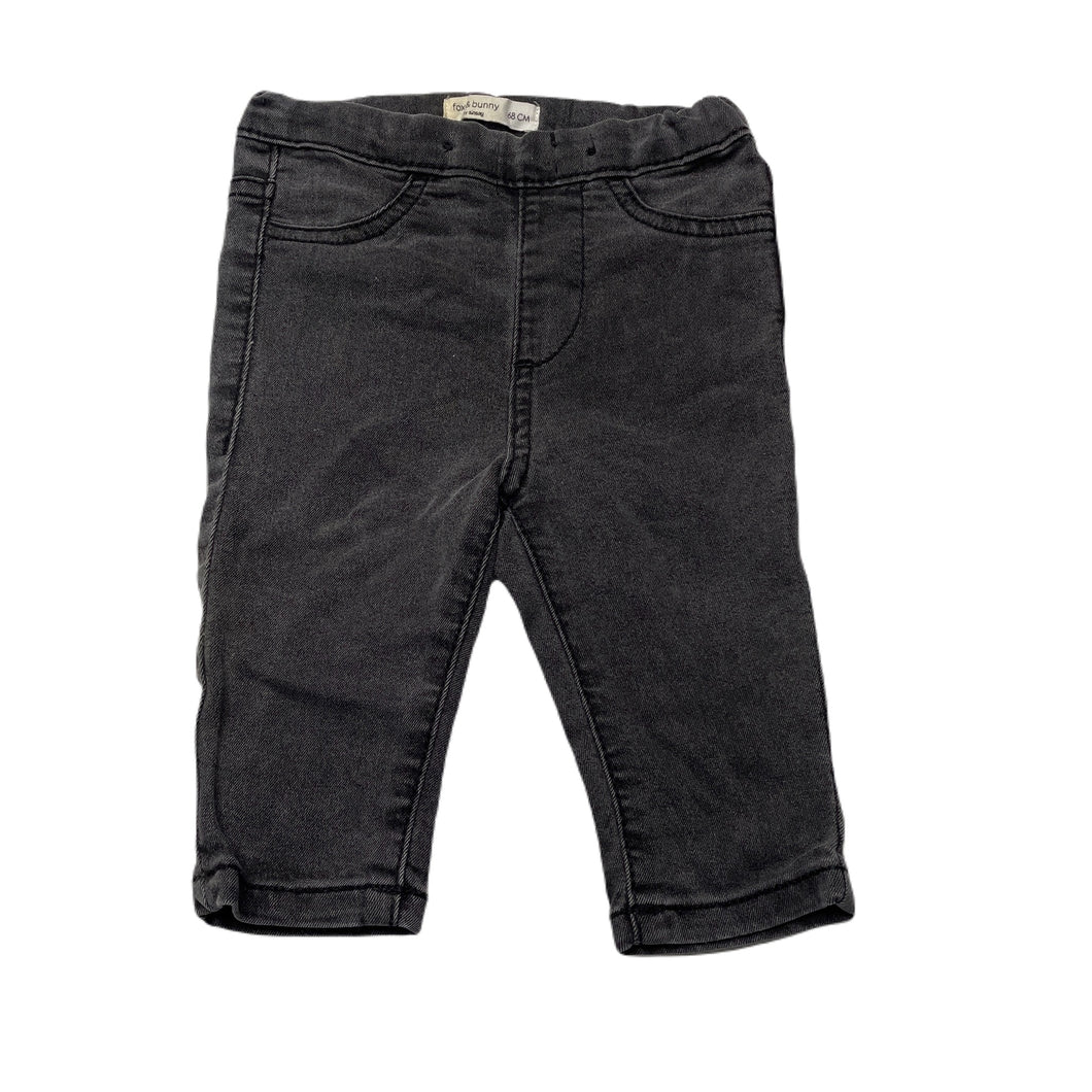 unisex Fox & Bunny, stretch denim pants, adjustable, GUC, size 00,  