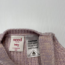 Load image into Gallery viewer, Girls Seed, lilac &amp; peach knitted cotton overalls, EUC, size 000,  