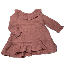 Load image into Gallery viewer, Girls SHEIN, pink crinkle cotton long sleeve dress, GUC, size 0, L: 37cm