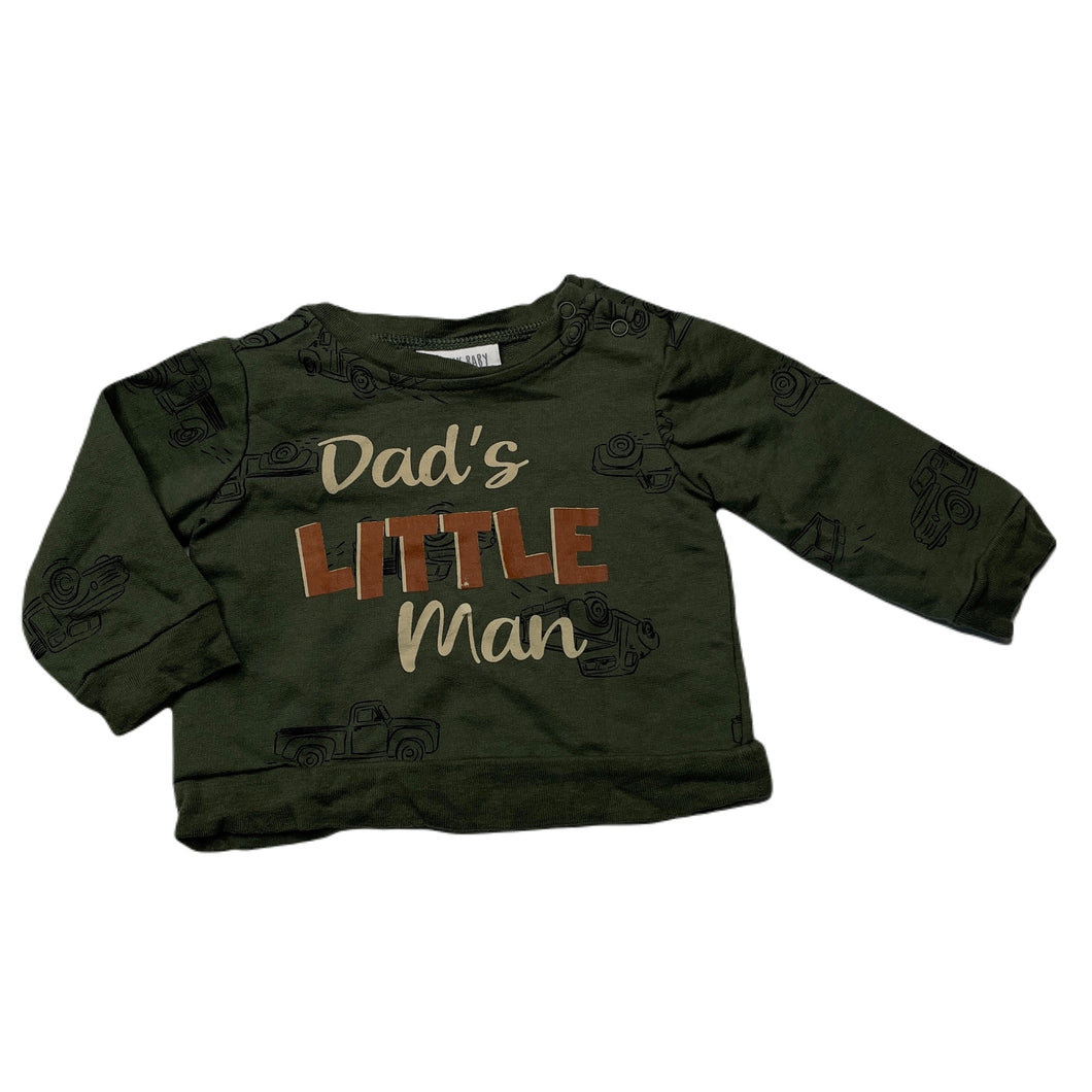 Boys BLOOMIN' BABY, khaki lightweight long sleeve top, EUC, size 000,  