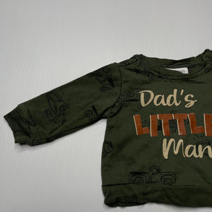 Boys BLOOMIN' BABY, khaki lightweight long sleeve top, EUC, size 000,  