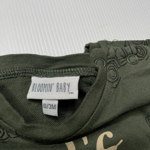 Boys BLOOMIN' BABY, khaki lightweight long sleeve top, EUC, size 000,  