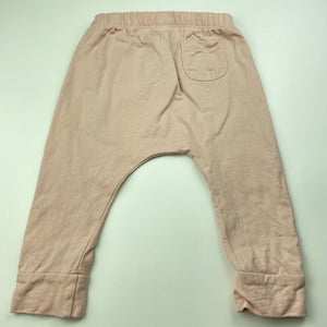 Girls Anko, pink cotton casual pants, elasticated, FUC, size 1,  