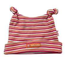 Load image into Gallery viewer, Girls Baby Patch, striped cotton hat / beanie, EUC, size 0000-000,  