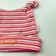 Load image into Gallery viewer, Girls Baby Patch, striped cotton hat / beanie, EUC, size 0000-000,  