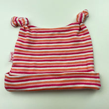 Load image into Gallery viewer, Girls Baby Patch, striped cotton hat / beanie, EUC, size 0000-000,  