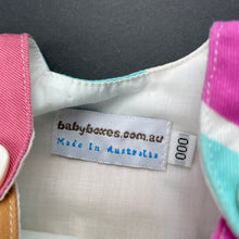 Load image into Gallery viewer, Girls Baby Boxes, colourful cotton dress, GUC, size 000, L: 30cm