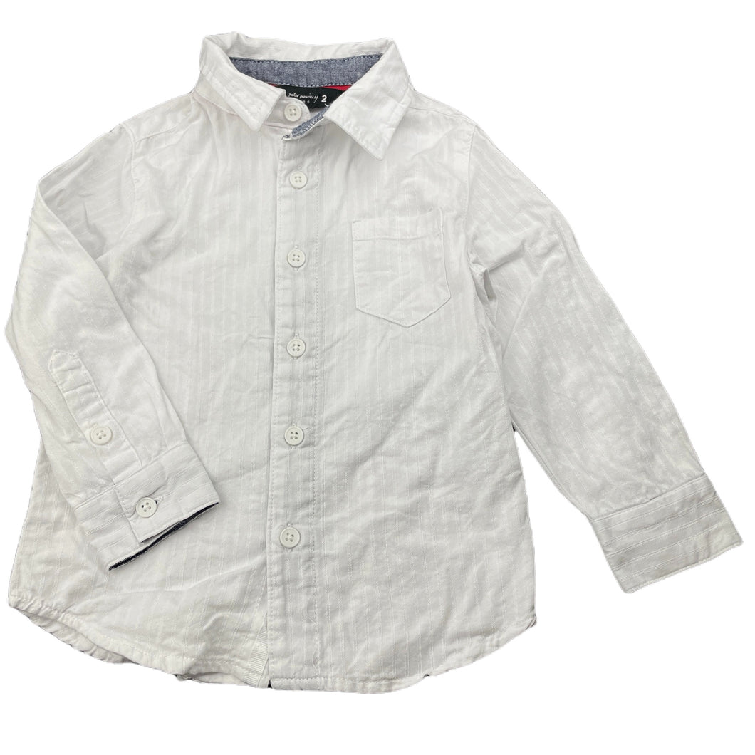 Boys Peter Morrissey, white cotton long sleeve shirt, GUC, size 2,  