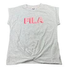 Load image into Gallery viewer, Girls FILA, grey marle stretchy twist front top, FUC, size 6,  