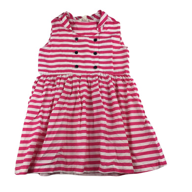 Cotton On Baby pink & white stripe cotton party dress, size 0, Pre-loved