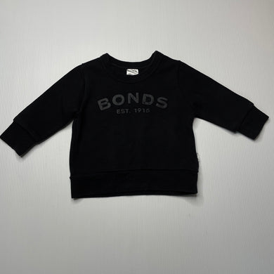 unisex Bonds, black lightweight sweater / jumper, wash fade, FUC, size 000,  