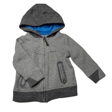 Boys F&F, grey fleece lined zip hoodie sweater, FUC, size 1,  