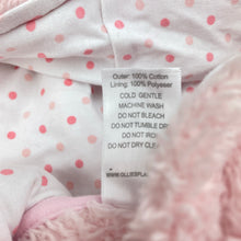 Load image into Gallery viewer, Girls Ollies Place, pink fleece hooded zip coverall / romper, GUC, size 000,  
