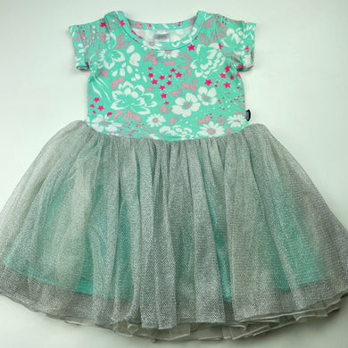 Girls Bonds, floral & tulle dress, light mark, chest, FUC, size 3, L: 48cm