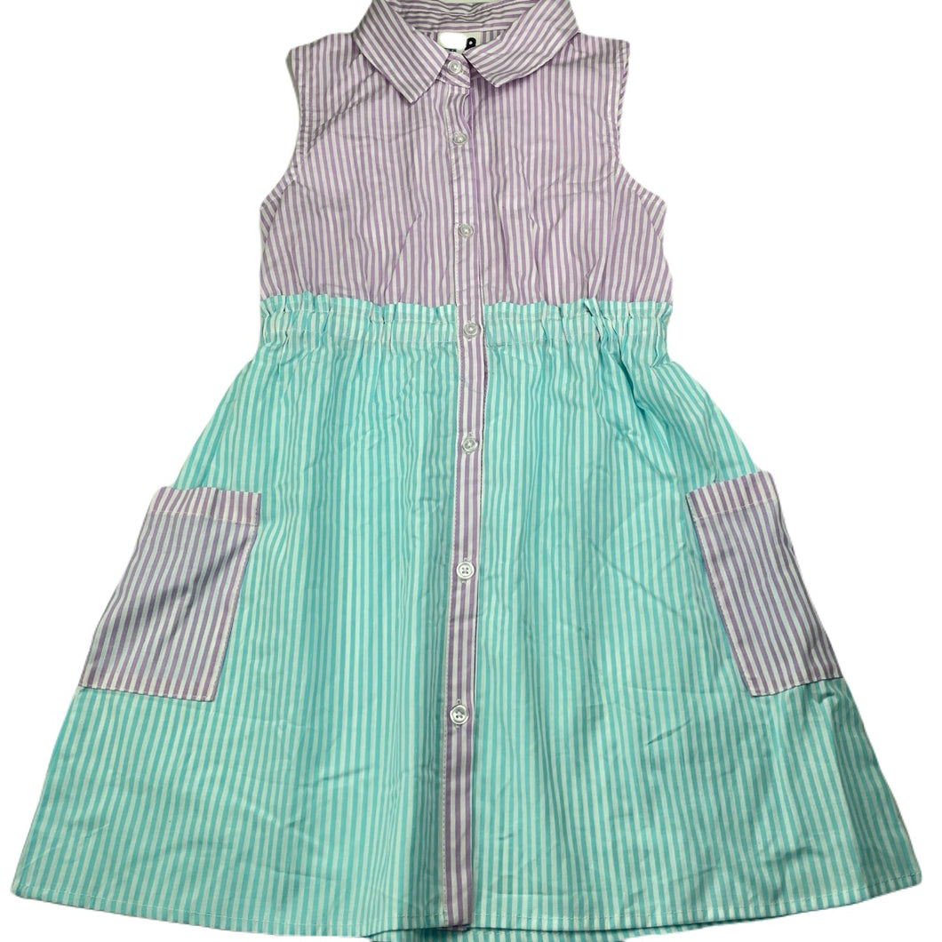Girls Cotton On, striped lightweight cotton shirt dress, EUC, size 8, L: 64cm