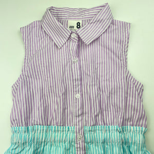 Girls Cotton On, striped lightweight cotton shirt dress, EUC, size 8, L: 64cm