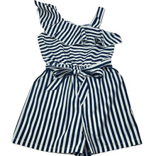 Load image into Gallery viewer, Girls SHEIN, navy stripe summer playsuit, EUC, size 9,  