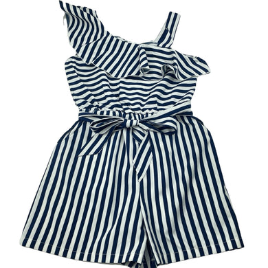 Girls SHEIN, navy stripe summer playsuit, EUC, size 9,  