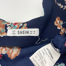 Load image into Gallery viewer, Girls SHEIN, lightweight navy floral jumpsuit, EUC, size 9,  