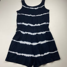 Load image into Gallery viewer, Girls Target, navy tie dyed cotton playsuit, EUC, size 8,  