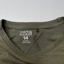 Load image into Gallery viewer, Boys Marvel, Venom khaki cotton t-shirt / top, wash fade / discolouration, FUC, size 14,  