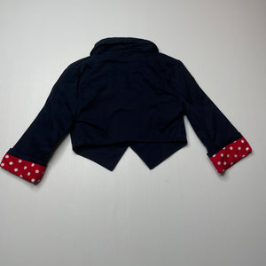 Girls Pretty Chic Princess, navy stretch cotton lightweight jacket, EUC, size 3,  