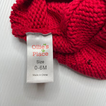 Load image into Gallery viewer, Girls Ollies Place, red sequin knitted cotton hat / beanie, NEW, size 000-0,  