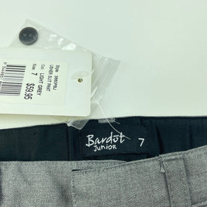 Boys Bardot Junior, grey suit / formal pants, adjustable, Inside leg: 54cm, NEW, size 7,  