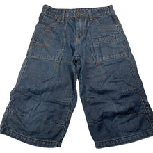 Load image into Gallery viewer, Boys Shock Resistant, dark denim long shorts, adjustable, Inside leg: 32cm, EUC, size 10,  