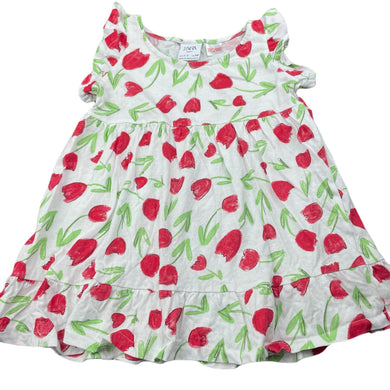 Girls Zara, floral lightweight cotton summer dress, GUC, size 2-3, L: 42cm