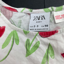 Load image into Gallery viewer, Girls Zara, floral lightweight cotton summer dress, GUC, size 2-3, L: 42cm