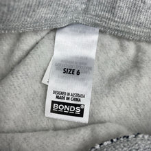 Load image into Gallery viewer, unisex Bonds, grey marle fleece lined trrack / sweat pants, elasticated, GUC, size 6,  