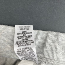 Load image into Gallery viewer, unisex Bonds, grey marle fleece lined trrack / sweat pants, elasticated, GUC, size 6,  