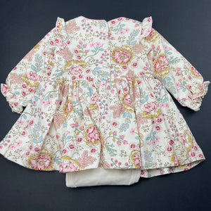 Girls Bebe by Minihaha, stretchy floral romper dress, EUC, size 0000, L: 31cm