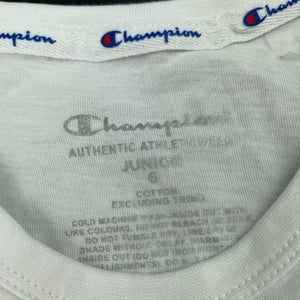 unisex Champion, Authentic white cotton t-shirt / top, EUC, size 6,  