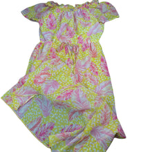 Load image into Gallery viewer, Girls Mango, lined lightweight playsuit / dress, FUC, size 10, L: 100cm at back