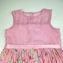 Load image into Gallery viewer, Girls Origami, lined lightweight floral party dress, light marks, FUC, size 6, L: 63cm