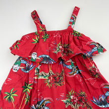 Load image into Gallery viewer, Girls Mango, lightweight cotton Christmas dress, EUC, size 1, L: 55cm