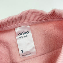 Load image into Gallery viewer, Girls Anko, fleece lined sweater dress, unicorns, GUC, size 1, L: 41cm