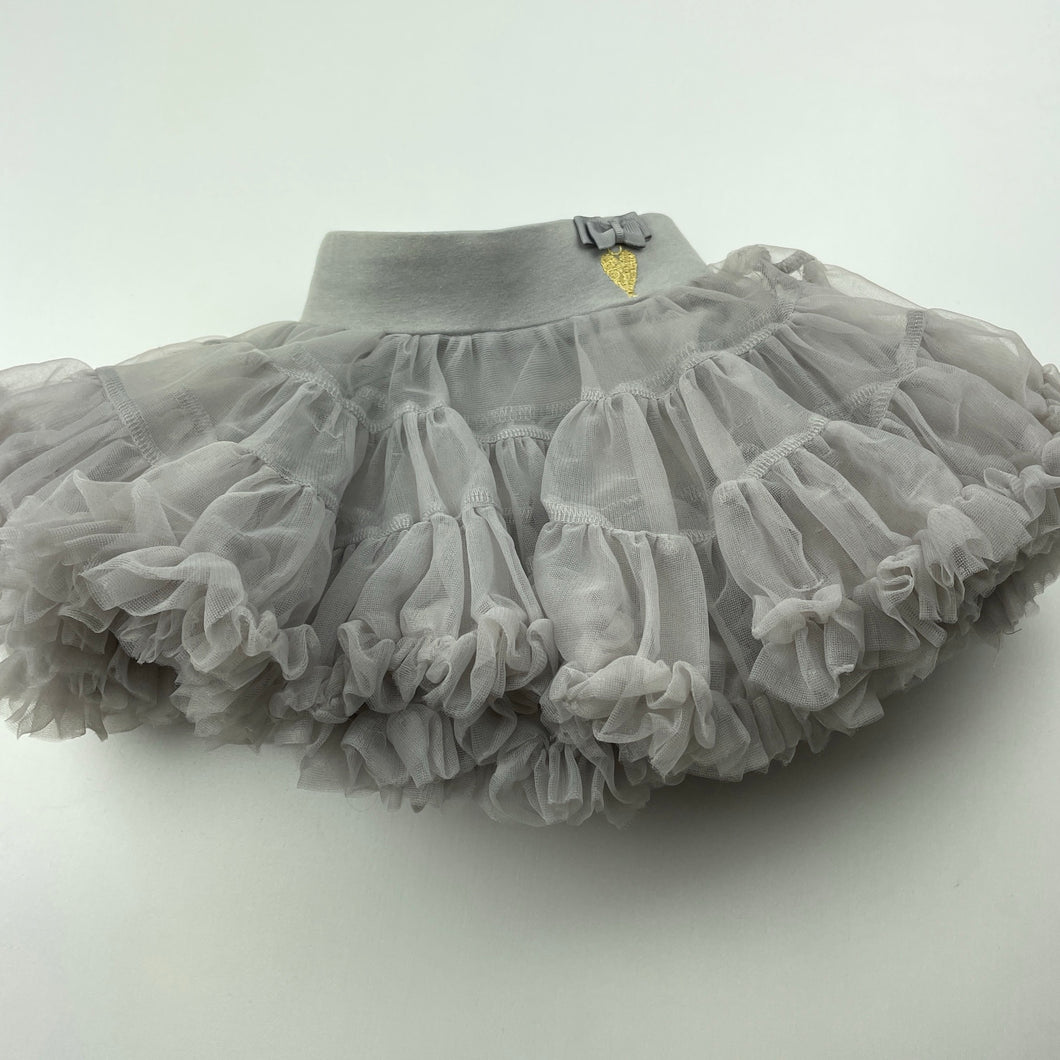 Girls Angel's Face, lined grey tulle tutu skirt, elasticated, small catches, FUC, size 0-1,  