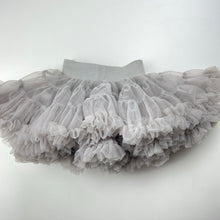 Load image into Gallery viewer, Girls Angel&#39;s Face, lined grey tulle tutu skirt, elasticated, small catches, FUC, size 0-1,  