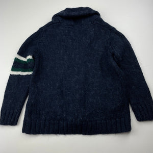 Boys Industrie, wool blend knitted varsity style cardigan / sweater, light pilling, FUC, size 3,  