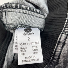 Load image into Gallery viewer, Boys Dymples, stretch knit denim pants, elasticated, Inside leg: 27cm, GUC, size 2,  